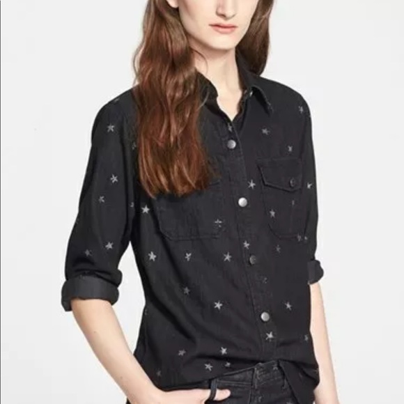 Current/Elliott Tops - Current/Elliott The Perfect Shirt Black Stars 1